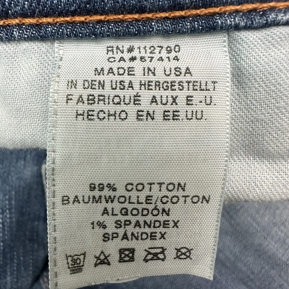 True Religion Geno Flap Relaxed Slim Jeans Mens 33x34 Distressed Blue Stretch